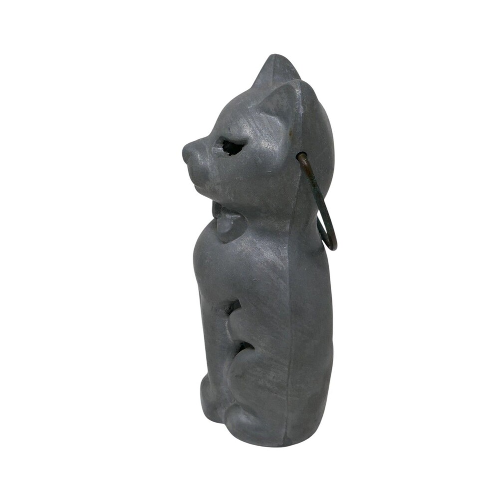 Mid Century Modern 1940s Cast Metal Cat Lantern Candle Holder Garden Sculpture - Picture 4 of 13